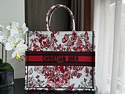 Dior Large Book Tote White Red Le Cœur des Papillons 42x35x18cm - 1