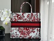 Dior Large Book Tote White Red Le Cœur des Papillons 42x35x18cm - 5