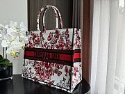 Dior Large Book Tote White Red Le Cœur des Papillons 42x35x18cm - 4