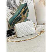 Chanel Mini Lambskin Flap Bag White 19.5x13.5x6cm - 3