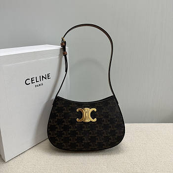 Celine Medium Tilly Bag Canvas Calfskin 22x13.5x4cm