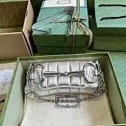 Gucci Horsebit Chain Small Shoulder Bag Silver 27x11.5x5cm - 1