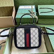Gucci Ophidia Mini Top Handle Bag Beige Blue 17x16.5x9.5cm - 3