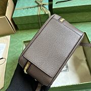 Gucci Ophidia Mini Top Handle Bag Beige Ebony 17x16.5x9.5cm - 6