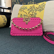 Valentino Rockstud Calfskin Clutch Pink 23x13x7cm - 1