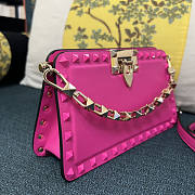 Valentino Rockstud Calfskin Clutch Pink 23x13x7cm - 5