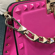 Valentino Rockstud Calfskin Clutch Pink 23x13x7cm - 4