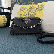 Valentino Rockstud Calfskin Clutch Black 23x13x7cm - 1