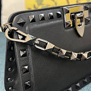 Valentino Rockstud Calfskin Clutch Black 23x13x7cm - 4