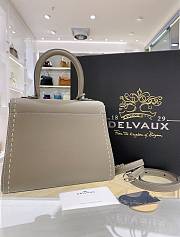 Delvaux Brillant PM Surpiqué Grey 24x12x19cm - 4