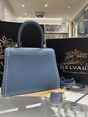 Delvaux Brillant PM Surpiqué Blue 24x12x19cm - 4