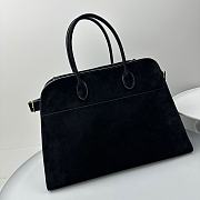 The Row Soft Margaux 17 Bag in Suede Black 43x24x30cm - 4