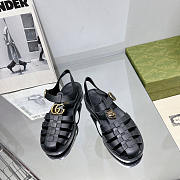 Gucci Rubber Buckle Strap Sandals Black - 2