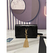 YSL Kate Bag Black Gold Crocodile 19x12.5x4cm - 1