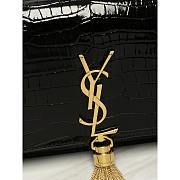 YSL Kate Bag Black Gold Crocodile 19x12.5x4cm - 4