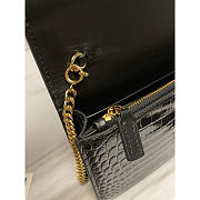 YSL Kate Bag Black Gold Crocodile 19x12.5x4cm - 2