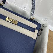 Hermes 25 Kelly Bag Navy Blue Gold Epsom 25cm - 3