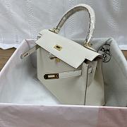 Hermes 25 Kelly Bag White Gold Epsom 25cm - 5