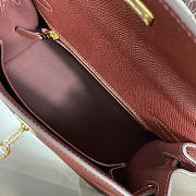 Hermes 25 Kelly Bag Red Wine Gold Epsom 25cm - 2