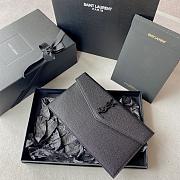 YSL Uptown Medium Leather Clutch Black Calfkin 27x16x2cm - 1