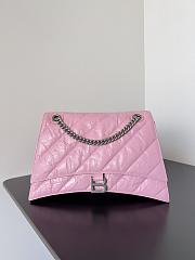 Balenciaga Crush Quilted Shoulder Bag Calfskin Pink 31x20x12cm - 1