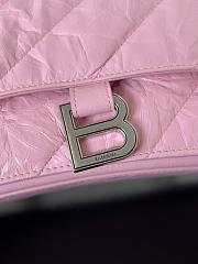 Balenciaga Crush Quilted Shoulder Bag Calfskin Pink 31x20x12cm - 4