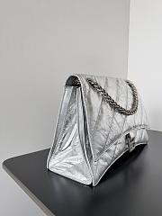 Balenciaga Crush Quilted Shoulder Bag Calfskin Silver 31x20x12cm - 3