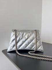 Balenciaga Crush Quilted Shoulder Bag Calfskin Silver 31x20x12cm - 2