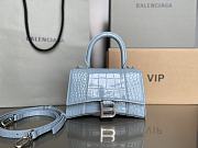 Balenciaga Hourglass Crocodile Blue 19cm - 1