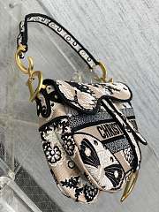 Dior Saddle Bag Beige Multicolor Butterfly Bandana 25.5 x 20 x 6.5 cm - 6