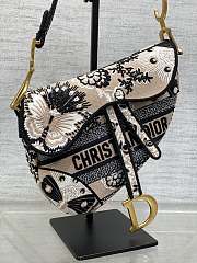 Dior Saddle Bag Beige Multicolor Butterfly Bandana 25.5 x 20 x 6.5 cm - 3