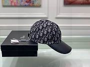 Dior Oblique Baseball Black Grey Cap - 4