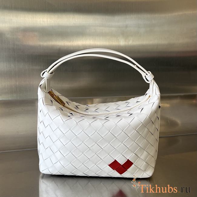 Bottega Veneta Mini Wallace White Vernis 23x13x9.5cm - 1