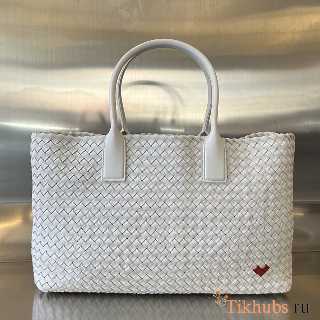 Bottega Veneta Large Cabat White Vernis 51x45x20cm - 1