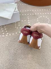 Loewe Flow Runner Suede White Raspberry Sneakers - 5