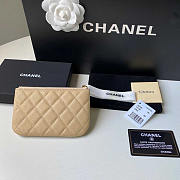 Chanel Caviar Quilted Small Cosmetic Case Beige 15x8.5cm - 5