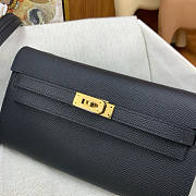 Hermes Kelly To Go Wallet Black On Chain Noir 20.5x11.5x3cm - 4