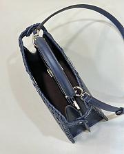 Fendi Peekaboo Iseeu Petite Midnight Blue Woven Leather 33x12x25cm - 5