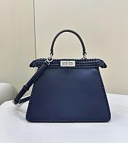 Fendi Peekaboo Iseeu Petite Midnight Blue Woven Leather 33x12x25cm - 4