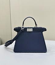 Fendi Peekaboo Iseeu Petite Midnight Blue Woven Leather 27x11x20cm - 5