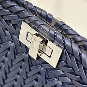 Fendi Peekaboo Iseeu Petite Midnight Blue Woven Leather 27x11x20cm - 2