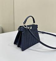 Fendi Peekaboo Iseeu Petite Midnight Blue Woven Leather 20x10.5x15cm - 5