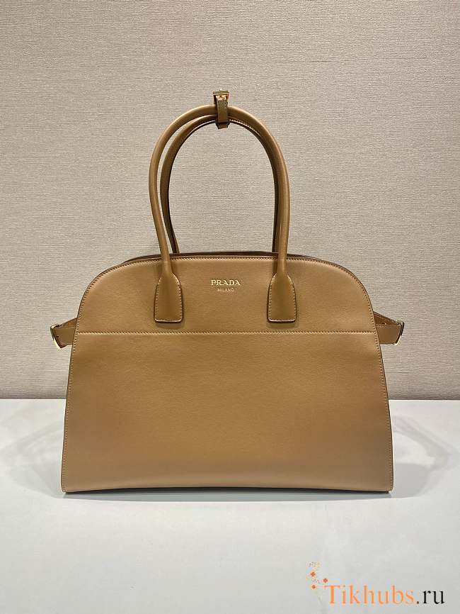 Prada Large Leather Tote Bag Caramel 40x29x20cm - 1