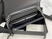 Chanel Boy Bag Wallet On Chain Black Silver Lambskin 19x12x3.5cm - 2