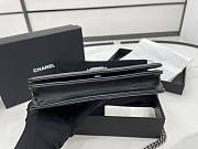 Chanel Boy Bag Wallet On Chain Black Silver Lambskin 19x12x3.5cm - 3