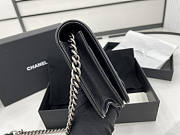 Chanel Boy Bag Wallet On Chain Black Silver Lambskin 19x12x3.5cm - 4