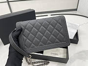 Chanel Boy Bag Wallet On Chain Black Silver Caviar 19x12x3.5cm - 5