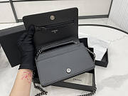 Chanel Boy Bag Wallet On Chain Black Silver Caviar 19x12x3.5cm - 4