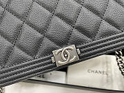 Chanel Boy Bag Wallet On Chain Black Silver Caviar 19x12x3.5cm - 2