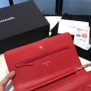 Chanel Wallet On Chain Red Gold Caviar 19x12x3.5cm - 6